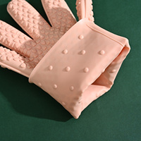 Vente en gros d'usine d'ustensiles de cuisine Ensemble de gants de four à sublimation en silicone souple côtelé Gants de four en silicone liquide à sublimation