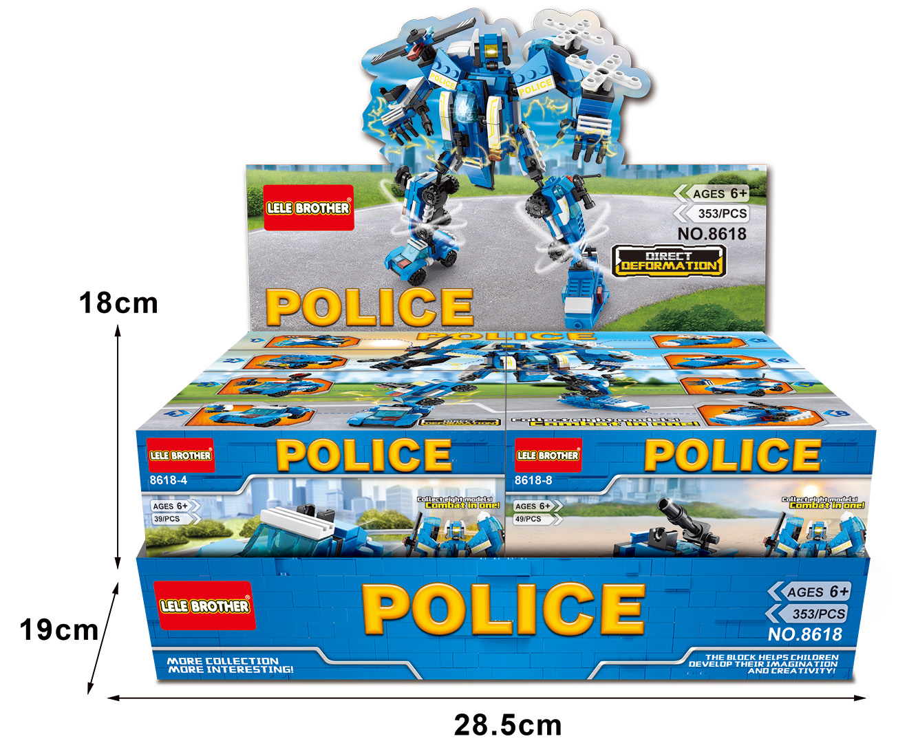 8618 8 in 1 Police Robot 353pcs