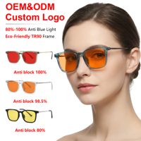 Lunettes anti-lumière bleue professionnelles pour l'e-sport, monture TR90, verres CR39 orange, métal doré, marque privée, vente en gros, usine