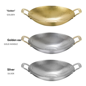 Olla Eléctrica OULU Dorada <span class=keywords><strong>de</strong></span> <span class=keywords><strong>Acero</strong></span> <span class=keywords><strong>Inoxidable</strong></span> con Doble Asa, Capacidad <span class=keywords><strong>de</strong></span> 3L/1.5L para Fideos Coreanos, Mariscos y Platos Secos - Product Image 4