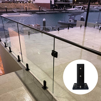 Supports de balustrade en verre modernes en acier inoxydable robuste 304/316/2205 - Fixation au sol, hauteur réglable pour balcon, escalier, mur