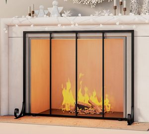Garde-étincelle à panneau plat en métal forgé couverture de porte maille Fire Place clôture de sécurité Safe Spark Guard protecteur écran de <span class=keywords><strong>cheminée</strong></span> - Product Image 3