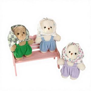 New Headscarf with Straps Plush <b>Doll</b> 13cm <b>Cute</b> Bear Cartoon Keychain Jewelry Bag Pendant Girl's Gift - Product Image 1