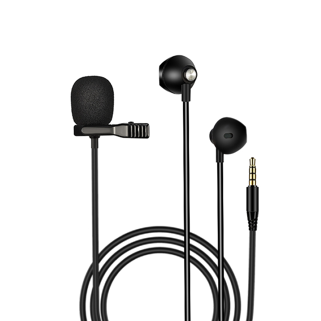 Voxfull SEM350 New Design Podcast Lavalier Microphone Mini Clip on Lapel Microphones With Headphones