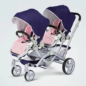 Stroller 4 In 1 Twin Stroller Sit - Lie - Fold - Baby Twin Stroller