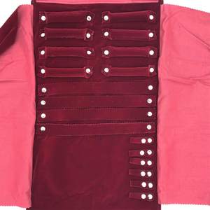 OEM ODM fabbrica personalizzato di viaggio gioielli in velluto <span class=keywords><strong>Roll</strong></span> <span class=keywords><strong>Bag</strong></span> Organizer per collana bracciale orecchini anelli - Product Image 2