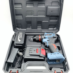 Taladro percutor eléctrico de 21V con motor sin escobillas, 150Nm de torque, 15000 RPM, con dos baterías y cargador para uso doméstico y profesional. - Product Image 1