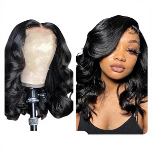 <span class=keywords><strong>Peluca</strong></span> <span class=keywords><strong>de</strong></span> encaje frontal transparente ajustable con rizos franceses - Estilo clásico <span class=keywords><strong>de</strong></span> cabello sintético micro rizado medio-largo para mujer - Product Image 2