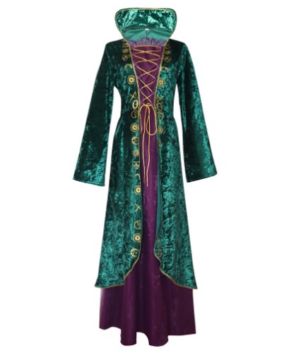 hocus pocus green dress Hocus Pocus Winifred Inspired Green Witch Costume Cape – Kids & Adults Kids Large (10-14 years)