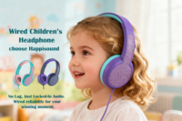Casque filaire pour enfants avec microphone, réduction de bruit, écouteurs de jeu, casque stéréo HiFi, sport, aviation, voyage, iPhone, DJ