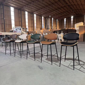 Taburete de Bar de Diseño Moderno, Taburete Alto de Lujo <span class=keywords><strong>con</strong></span> Respaldo Alto, 50x55x60 cm, Taburete Sencillo para el Hogar - Product Image 2