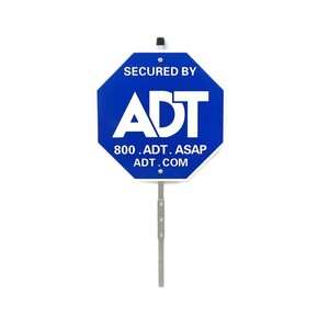 Señales <span class=keywords><strong>de</strong></span> Advertencia <span class=keywords><strong>de</strong></span> Aluminio Resistentes, Octogonales, Azules, Personalizadas, con Impresión UV Reflectante, para Patio Seguro <span class=keywords><strong>ADT</strong></span>, Tamaño Personalizado, Altura Alta - Product Image 1