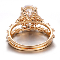 Anillo de Diamante Cultivado en Laboratorio de Corte Ovalado de Lujo de 3 Quilates, Joyería Personalizada de Oro Sólido de 18 Quilates, Anillo de Compromiso y Boda IGl, Regalo para Mujer