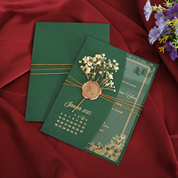 Rustikale französische Hochzeits dekorationen Einladung Invitaciones De Quinceaera Boxed Einladung mit Wachs siegel aufkleber und trockenen Blumen