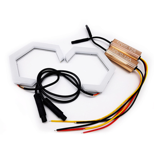 Anneaux lumineux ADT en coton blanc et jaune, anneaux LED hexagonaux pour phares, feux de signalisation à changement de couleur - Product Image 2