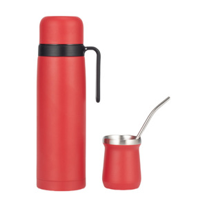 Botol Vakum Isolasi Stainless Steel Dinding Ganda Portabel 800ml dengan Desain Klasik dan Pegangan Set Cangkir Air Portabel untuk Perjalanan - Product Image 4