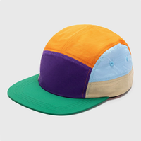 Gorra de Béisbol Personalizada con Bloques de Color, Unisex, Ajustable, de Algodón, con Visera Plana, para Campamento y Actividades al Aire Libre