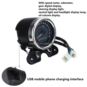 Velocímetro Digital LCD para motocicleta, odómetro RTS con interfaz de carga USB con luz para <span class=keywords><strong>Honda</strong></span> CG125 Cafe Racer - Product Image 5