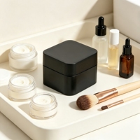 Pot cosmétique carré en PP, vide, en plastique, double couche, pour crème, soin du visage, avec logo personnalisé, emballage beauté
