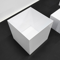 Buffet blanco Acrílico Mesa Riser Cube Display Nesting Risers Lucite Square Food Pedestal Box Display
