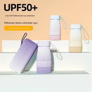 Xách tay sáu gấp UV bảo vệ Polyester dù để che nắng ô nhỏ túi màu gradient ô với hộp UPF50 + Dù che nắng - Product Image 1