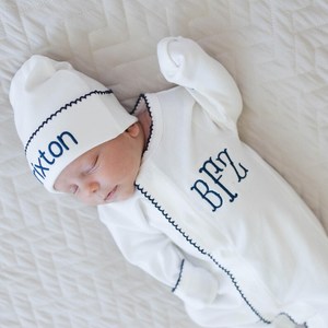 Kaiyue Custom Personalized 2pcs Long Sleeve <strong>Baby</strong> Romper Hat Embroidered Blank Cotton Sleeper for Fall <strong>Winter</strong> Spring <strong>Baby</strong> <strong>Clothes</strong> - Product Image 3