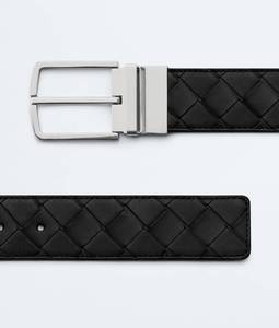 Ceinture Homme Bottega BV, Cuir Véritable, Boucle Rotative Réversible, Style Designer Intreccio, Cadeau de Luxe pour Homme - Product Image 5