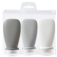 Ensemble de bouteilles de voyage en silicone portables pour le camping, anti-fuite, réutilisables, contenants pour shampooing et lotion, sans BPA
