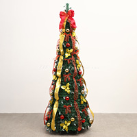 Sapin de Noël d'intérieur en PVC décoré, pré-éclairé par LED, pliable, en pin moderne de qualité supérieure, écologique et ignifuge