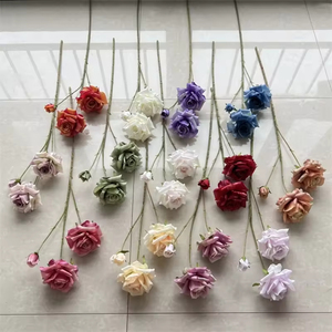 Venta directa de fábrica, flores artificiales al por mayor, 3 rosas artificiales grandes de seda, decoración para bodas y fiestas - Product Image 5