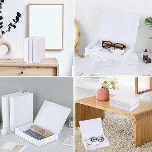 Boîte de rangement décorative en carton rigide blanc en forme de livre avec bord magnétique pour photos de souvenirs et petites entreprises - Product Image 6