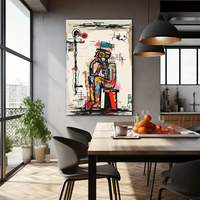 Personnages de dessins animés abstraits modernes penseur toile Basquet Style peinture Art mural impression pour salon décor à la maison