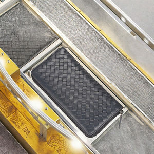 Portefeuille long en peau de mouton tissée, anti-RFID, pour hommes et femmes, style coréen, étanche, grande capacité, pochette zippée pour téléphone, en polyester - Product Image 3