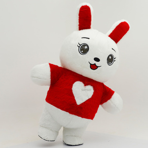 Disfraz <span class=keywords><strong>de</strong></span> Conejo Inflable con Corazón Rojo y Blanco, Disfraz <span class=keywords><strong>de</strong></span> Mascota para Actuaciones Navideñas, Accesorios <span class=keywords><strong>de</strong></span> Vestuario para Adultos Unisex - Product Image 4