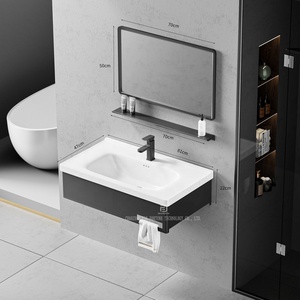 Mueble <span class=keywords><strong>de</strong></span> <span class=keywords><strong>Baño</strong></span> Moderno <span class=keywords><strong>y</strong></span> Sencillo <span class=keywords><strong>de</strong></span> Acero Inoxidable, <span class=keywords><strong>Lavabo</strong></span> <span class=keywords><strong>de</strong></span> Pared, Mueble <span class=keywords><strong>de</strong></span> <span class=keywords><strong>Baño</strong></span> Pequeño <span class=keywords><strong>con</strong></span> Espejo <span class=keywords><strong>y</strong></span> Toallero - Product Image 2