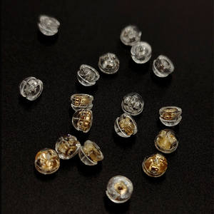 Hypoallergenic 18k Gold Hamburger Shaped <strong>Earring</strong> Secure <strong>Locking</strong> Safety <strong>Backs</strong> for Studs Drop - Product Image 1