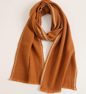 OEM Custom Premium Cashmere <b>Scarf</b> Oversized Wrap With Contrast Edge For Brand Wholesale - Product Image 1