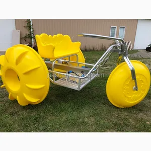 Sea used plastic 3 big wheels aluminum alloy metal material frame water pedal cycle bicycle tricycle trike for salt water