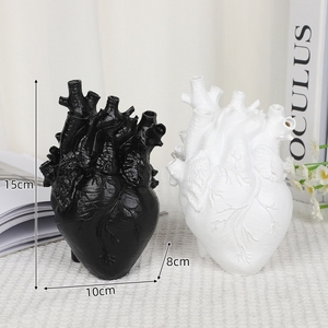 <span class=keywords><strong>Vase</strong></span> à fleurs en résine moderne en forme de cœur <span class=keywords><strong>humain</strong></span>, décoration d'Halloween effrayante, pot à fleurs pour bureau à domicile, artisanat décoratif - Product Image 1