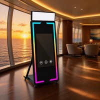 Livraison Gratuite Stock USA Machine Photobooth Tout-en-un Miroir Magique avec Écran Tactile, Cadre LED et Appareil Photo Reflex Numérique pour Événements Festifs