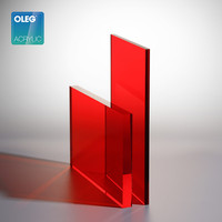 Feuilles d'acrylique transparentes colorées vierges OLEG 4mm 6mm pour découpe laser, artisanat DIY, PMMA coloré stable aux UV, finition brillante