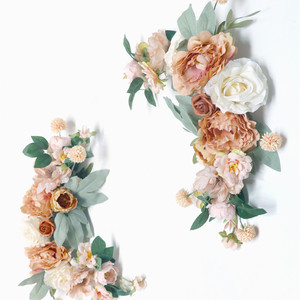 Vente flash - Bouquet de roses artificielles en soie blanches, roses, rouges, oranges et <span class=keywords><strong>incarnadines</strong></span> pour la décoration de mariage - Product Image 2