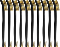 Brosses de nettoyage de qualité industrielle, ensemble de brosses en fil de laiton à double extrémité, poignée en caoutchouc, pour le nettoyage détaillé des pièces métalliques, 17 cm
