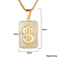 Pendentif de bijoux en cristal plaqué or 18K, en acier inoxydable, personnalisé