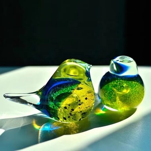 <b>Crystal</b> Bird Figurines Handmade Glass <b>Animal</b> Easter Mosaic Crafts Decorative Collectible Ornament Gift Box - Product Image 5