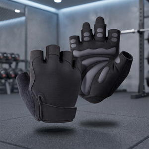Custom Unisex Breathable Non-Slip Adjustable Wrist Strap Half <b>Finger</b> Polyester Sports Gym Fitness Training Cycling Gloves - Product Image 3