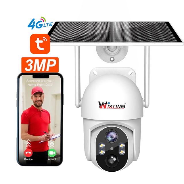 Wistino Surveillance Security 3G 4G SIM Card WiFi Solar Camera Outdoor Waterproof Night Vision Full Color Solar CCTV Camera