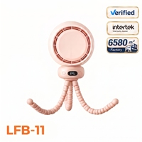 Ventilateur de poussette rechargeable 3600 mAh, flexible, avec trépied et clip, 120° °   Ventilateur portable USB rechargeable avec LED