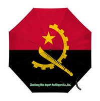Parapluie pliant avec drapeau de l'Algérie, ouverture et fermeture automatiques, parapluie compact, portable, grand format, pour la protection contre la pluie, résistant au vent