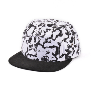 Gorra de béisbol de 5 paneles con estampado de mármol abstracto, visera plana de gamuza y hebilla metálica para uso diario al aire libre - Product Image 2